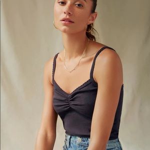 Scallop knit tank top cami from AMO in vintage black